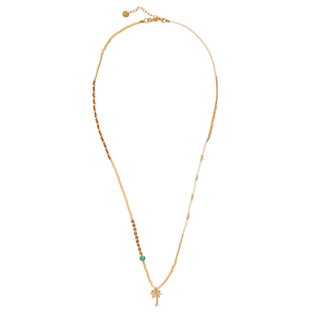 Adventurous Aventurine Gold Colored Necklace