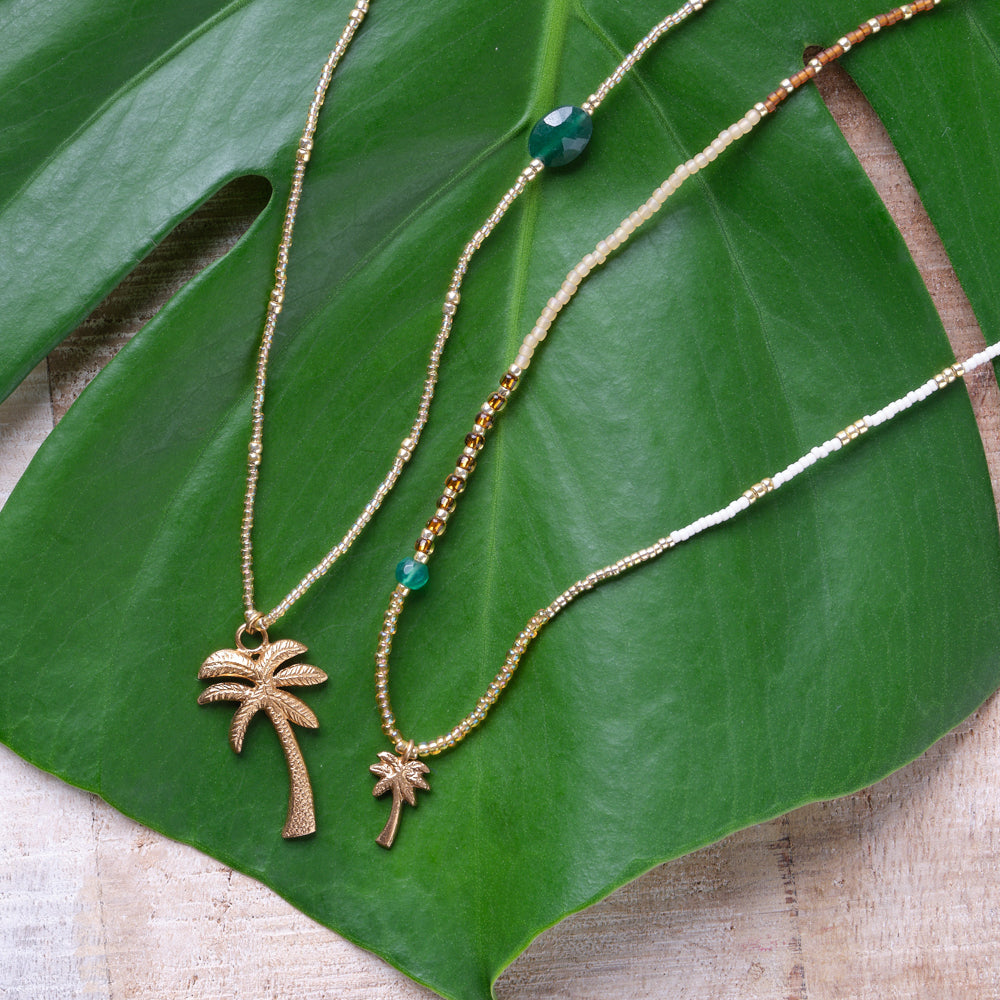 Adventurous Aventurine Gold Colored Necklace