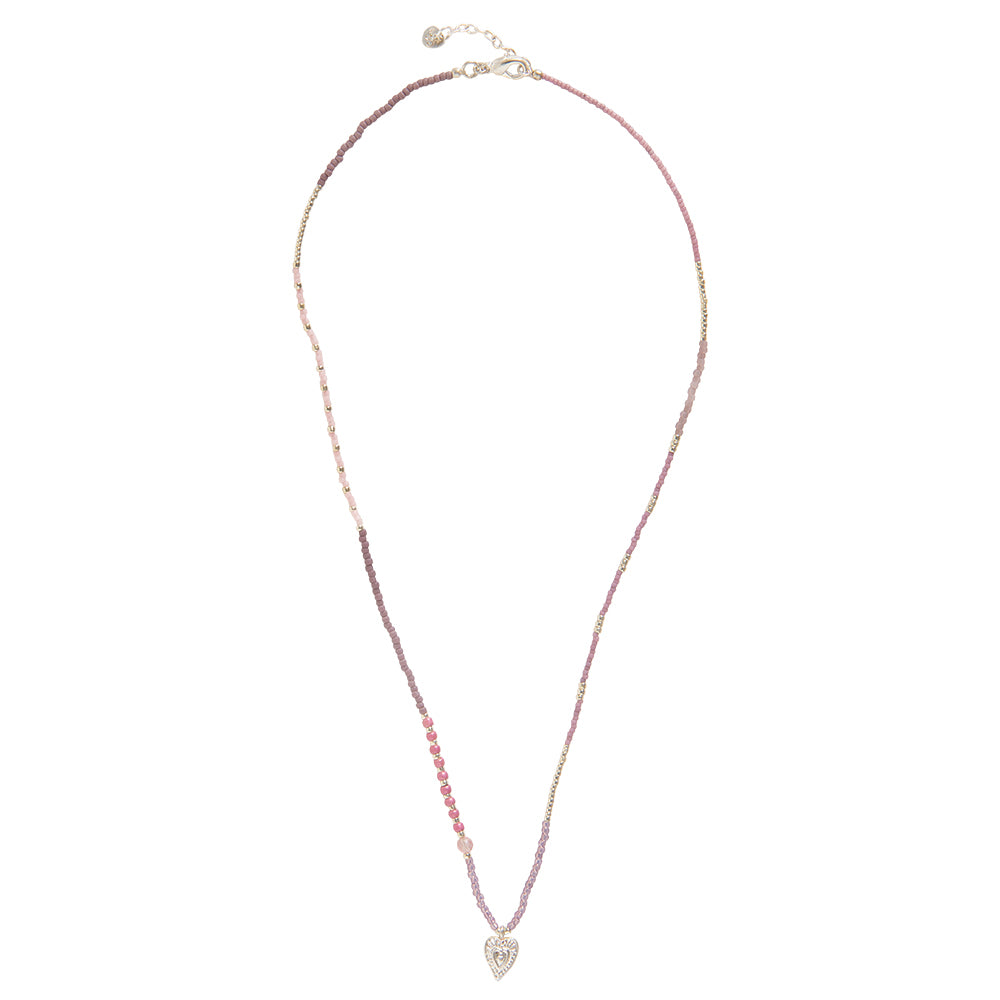 Adventurous Rose Quartz Silver Colored Necklace