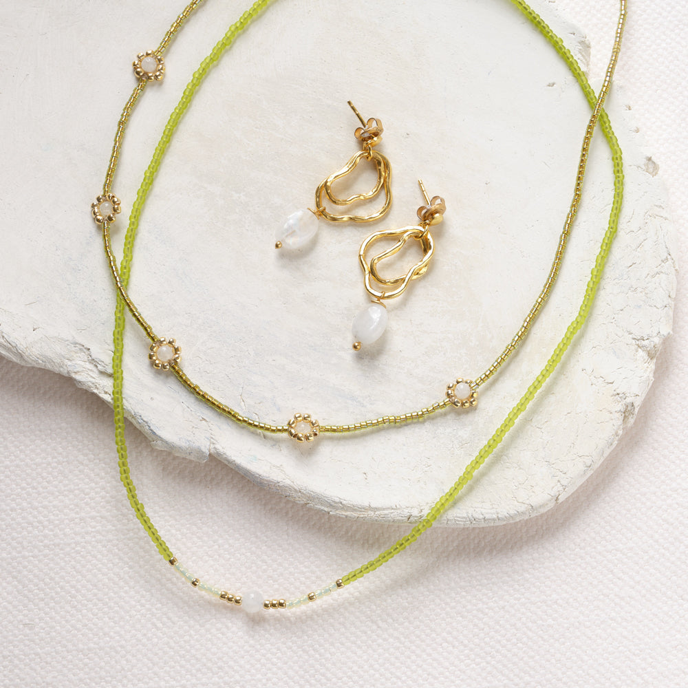 Flourish Moonstone Gold Colored Necklace