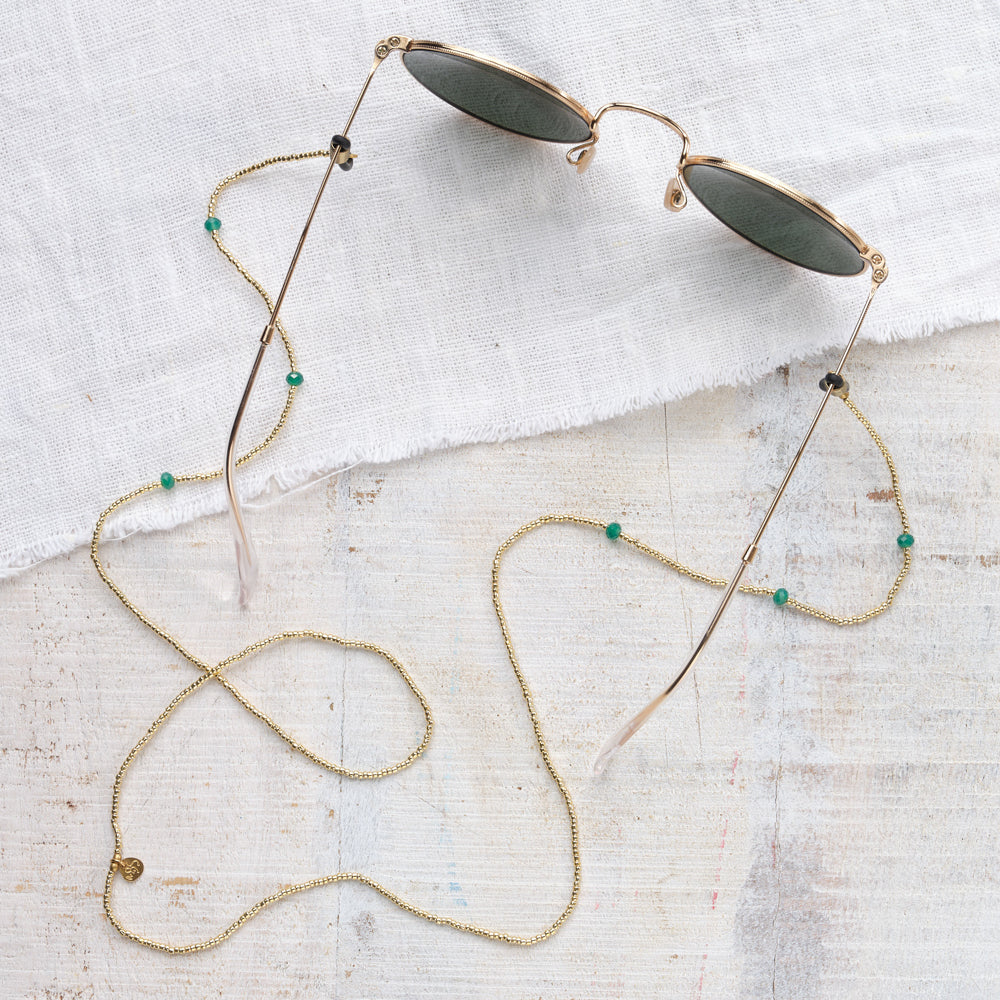 Shore Aventurine Gold Colored Glasses Cord