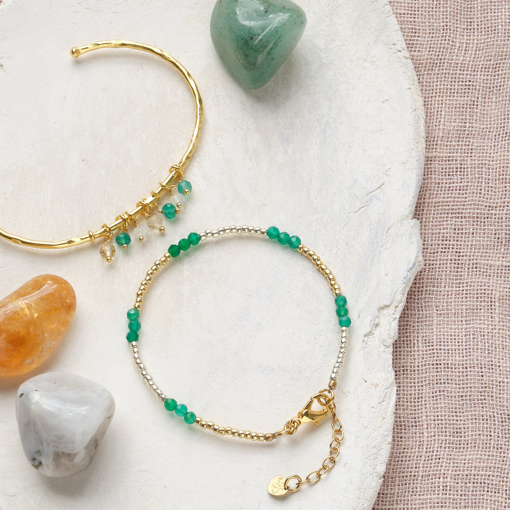 Serene Aventurine Gold Colored Bracelet