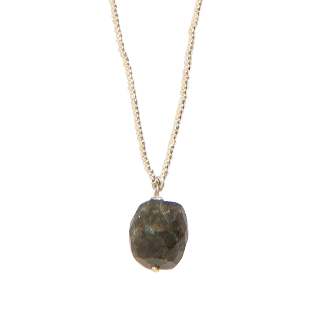 Calm Labradorite Silver Colored Necklace