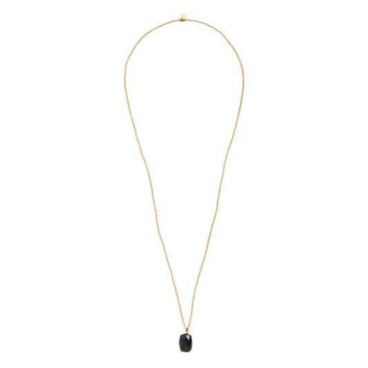 Calm Black Onyx Gold Colored Necklace