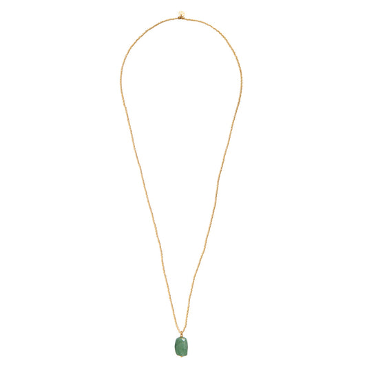 Calm Aventurine Gold Colored Necklace