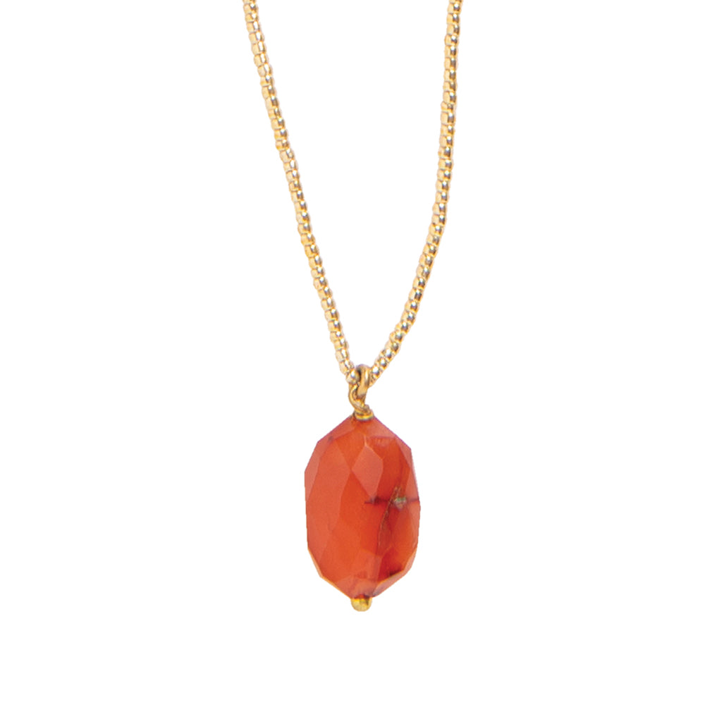 Calm Carnelian Gold Colored Necklace