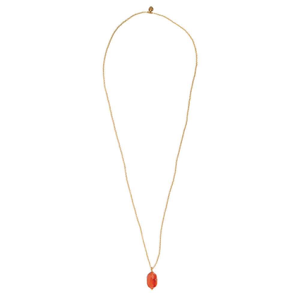 Calm Carnelian Gold Colored Necklace