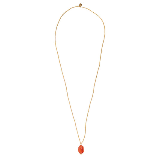 Calm Carnelian Gold Colored Necklace