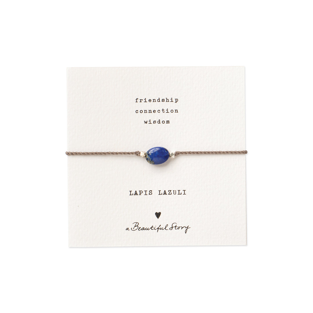 Gemstone Card Lapis Lazuli Silver Colored Bracelet