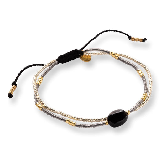 Feeling Black Onyx Bracelet Gold Colored