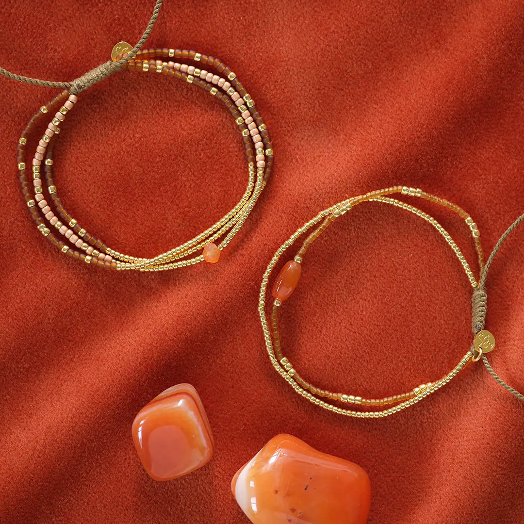 Feeling Carnelian Bracelet Gold Colored