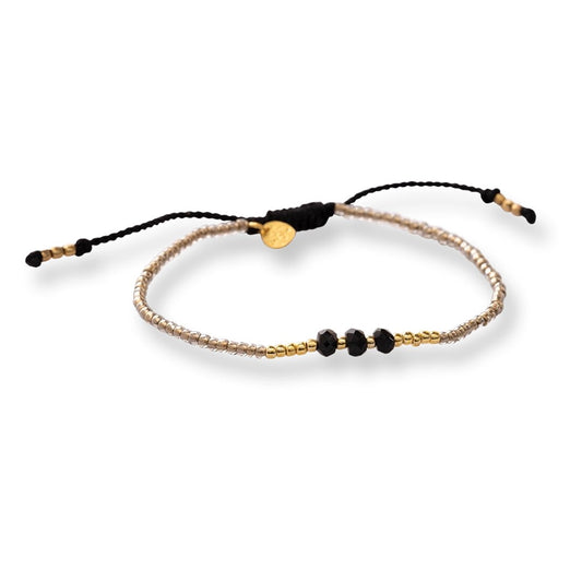 Decent Black Onyx Bracelet Gold Colored