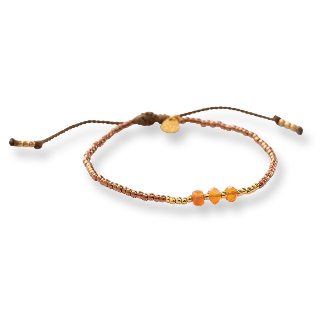 Decent Carnelian Bracelet Gold Colored