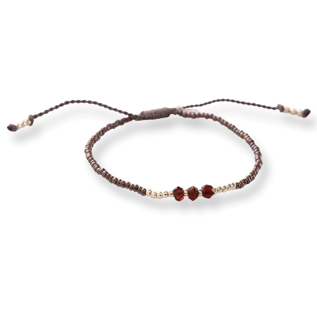 Decent Garnet Bracelet Silver Colored