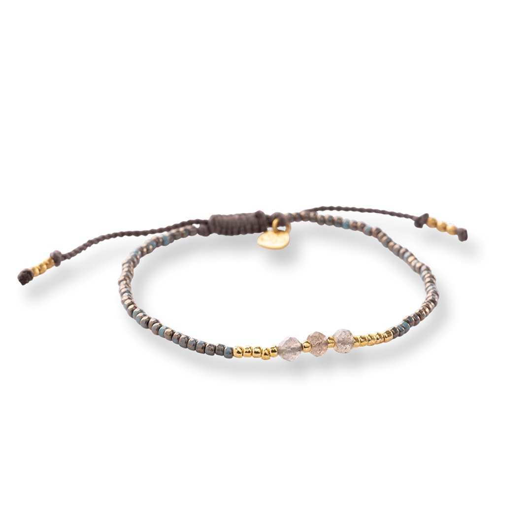 Decent Labradorite Bracelet Gold Colored