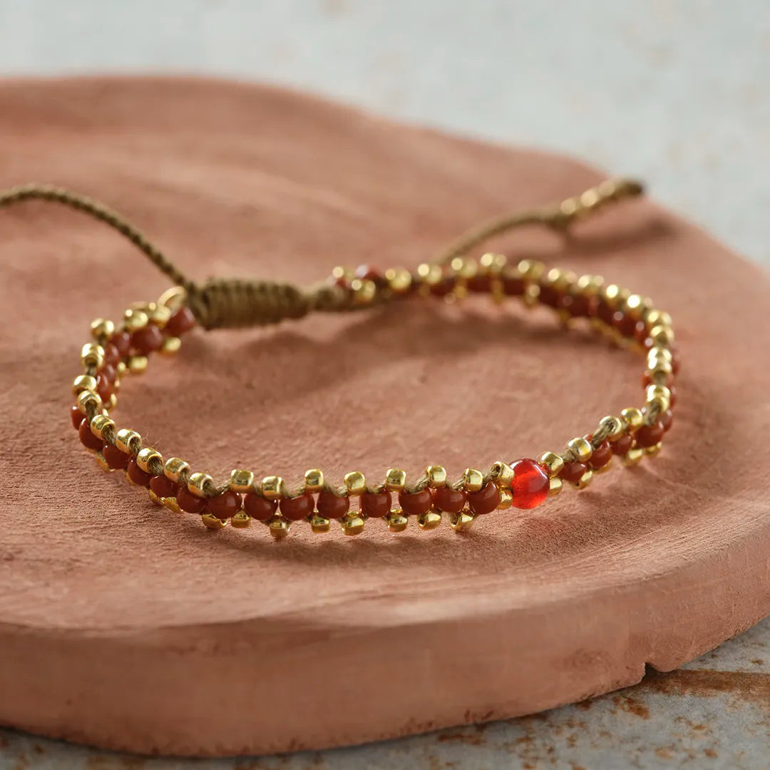 Eternal Carnelian Bracelet Gold Colored