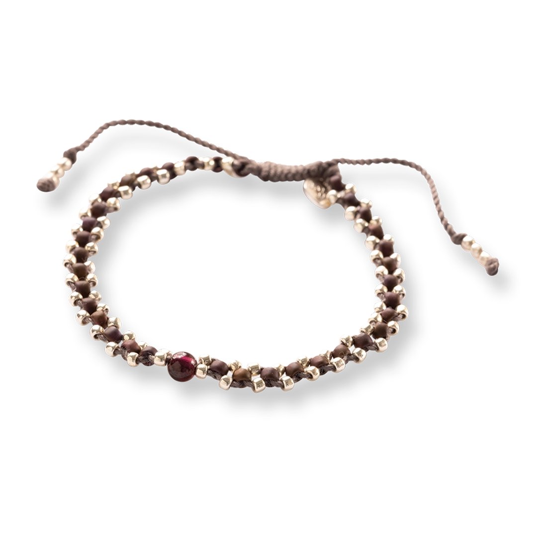 Eternal Garnet Bracelet Silver Colored