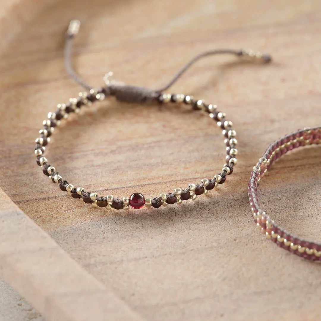 Eternal Garnet Bracelet Silver Colored