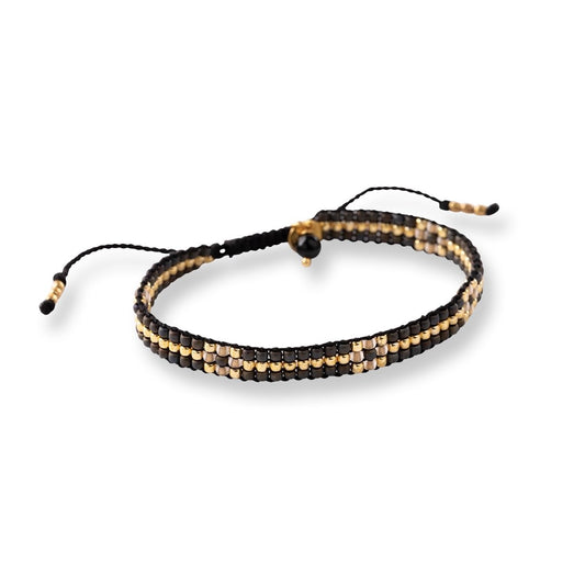 Competent Black Onyx Bracelet Gold Colored