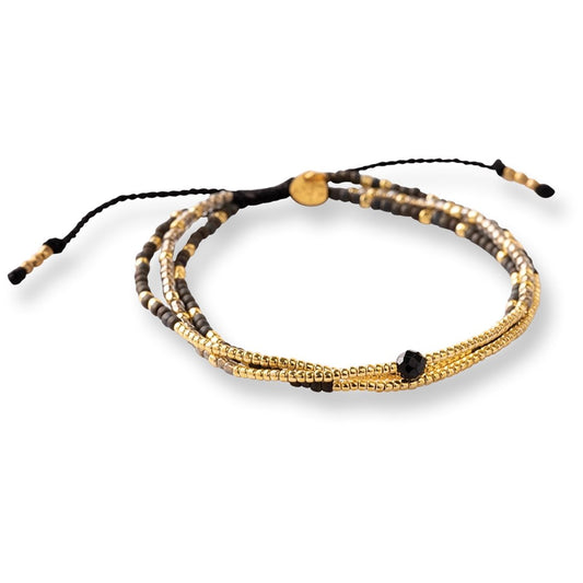 Sensation Black Onyx Bracelet Gold Colored