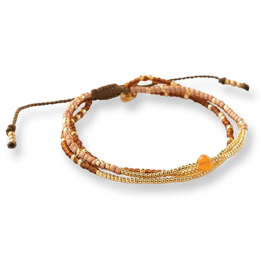 Sensation Carnelian Bracelet Gold Colored