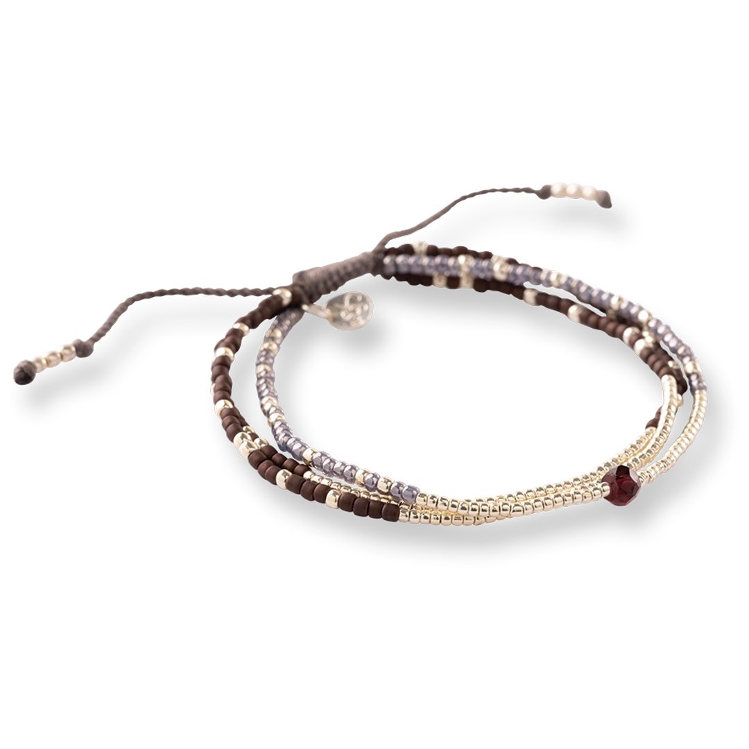 Sensation Garnet Bracelet Silver Colored