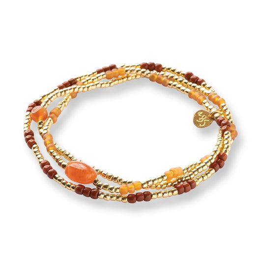 Energetic Carnelian Bracelet Gold Colored