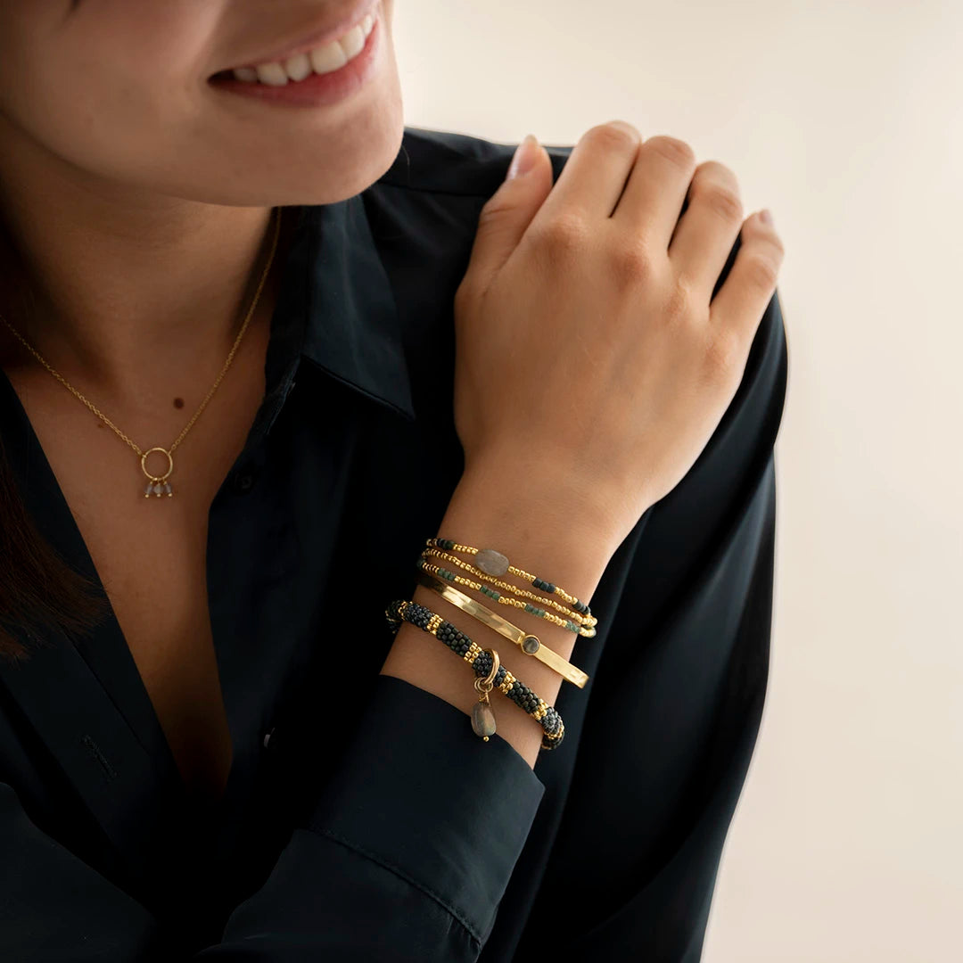 Energetic Labradorite Bracelet Gold Colored