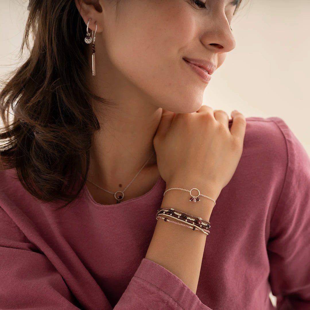 Intensity Garnet Bracelet Silver Colored