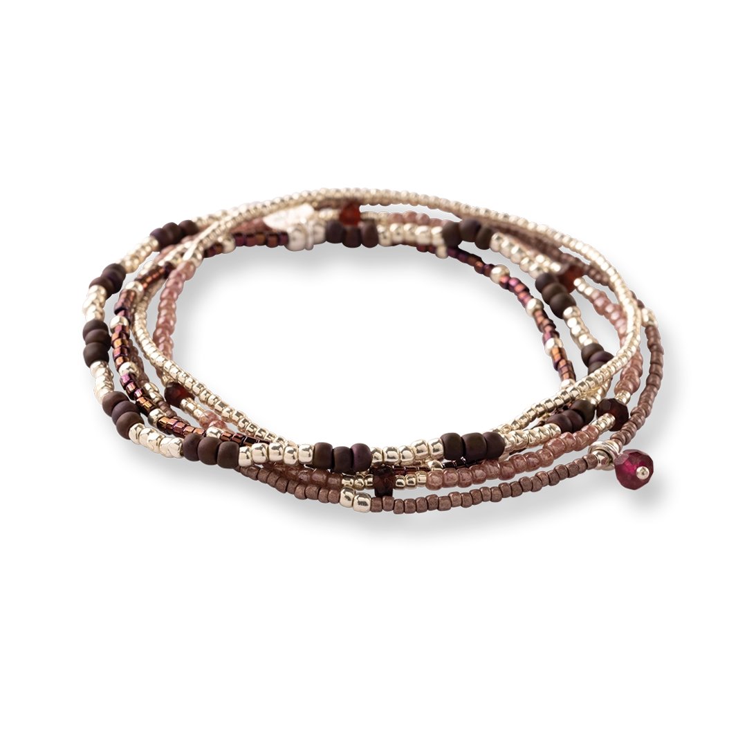 Intensity Garnet Bracelet Silver Colored