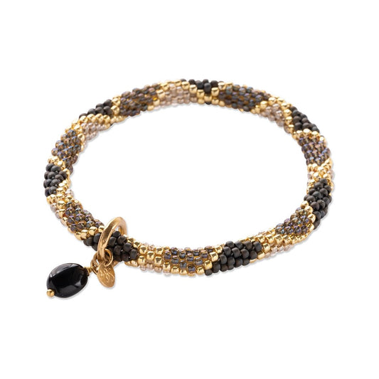 Effort Black Onyx Bracelet Gold Colored