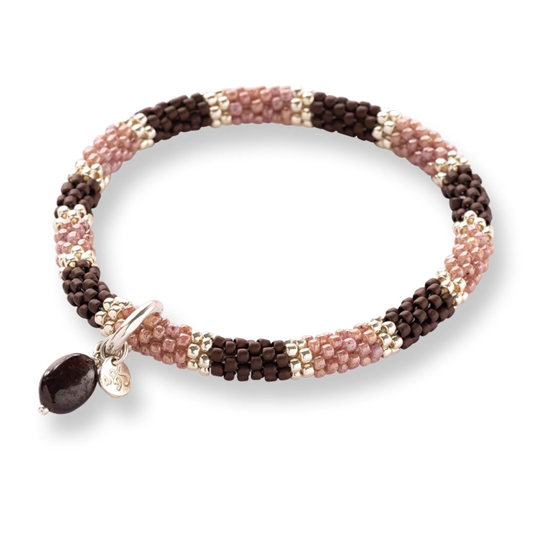 Effort Garnet Bracelet Silver Colored