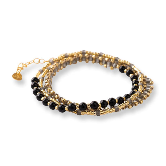 Advanced Black Onyx Bracelet Gold Colored