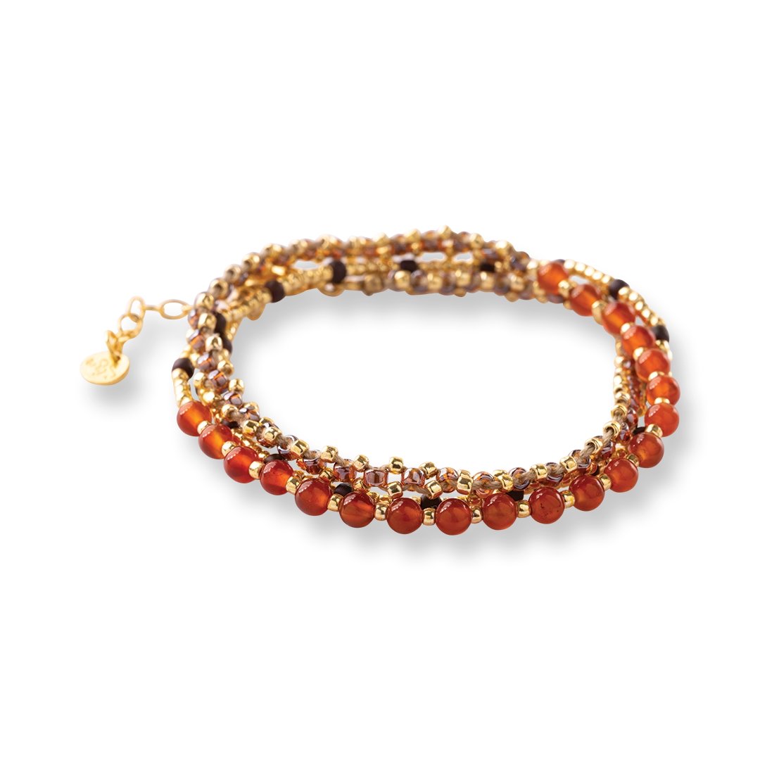 Advanced Carnelian Bracelet Gold Colored