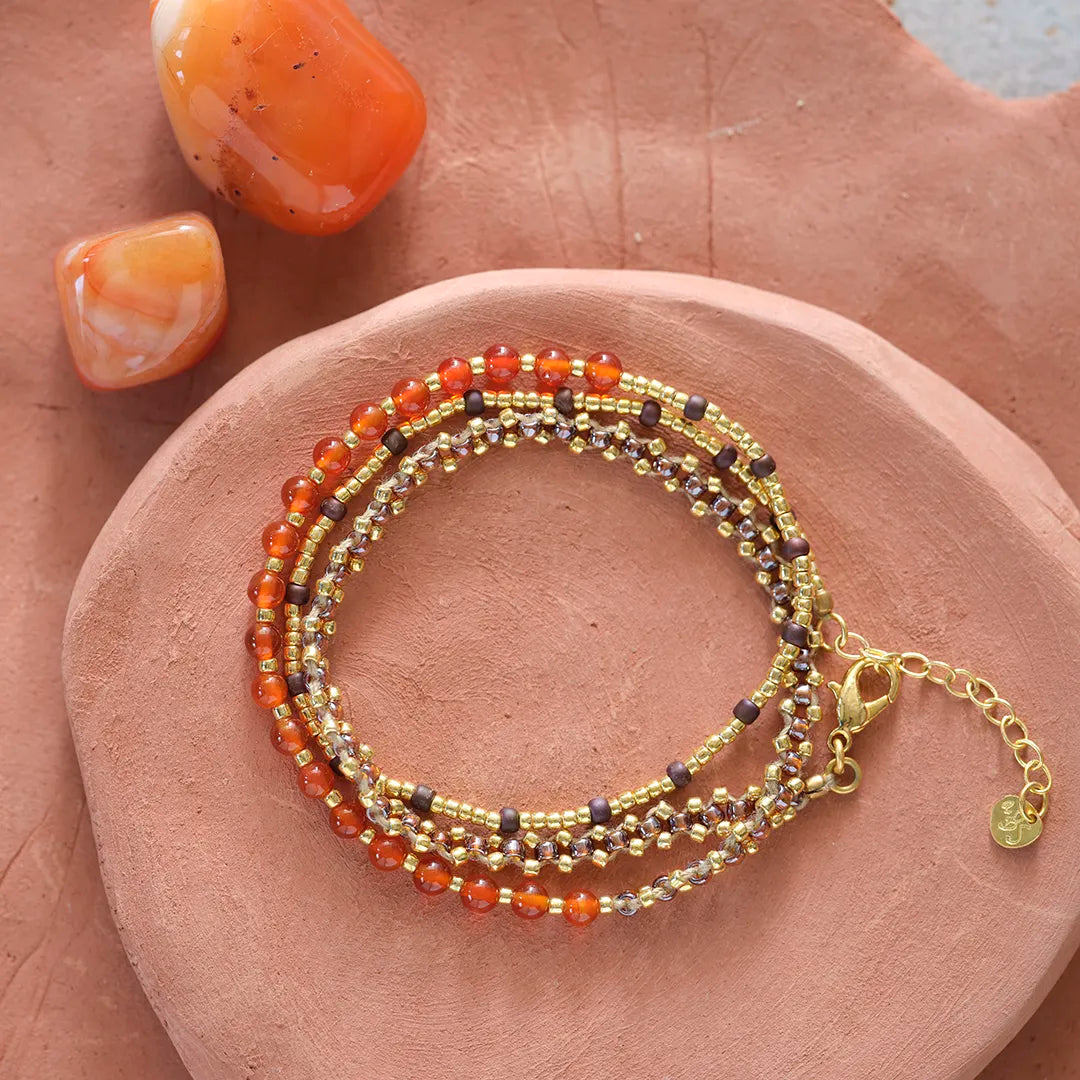 Advanced Carnelian Bracelet Gold Colored