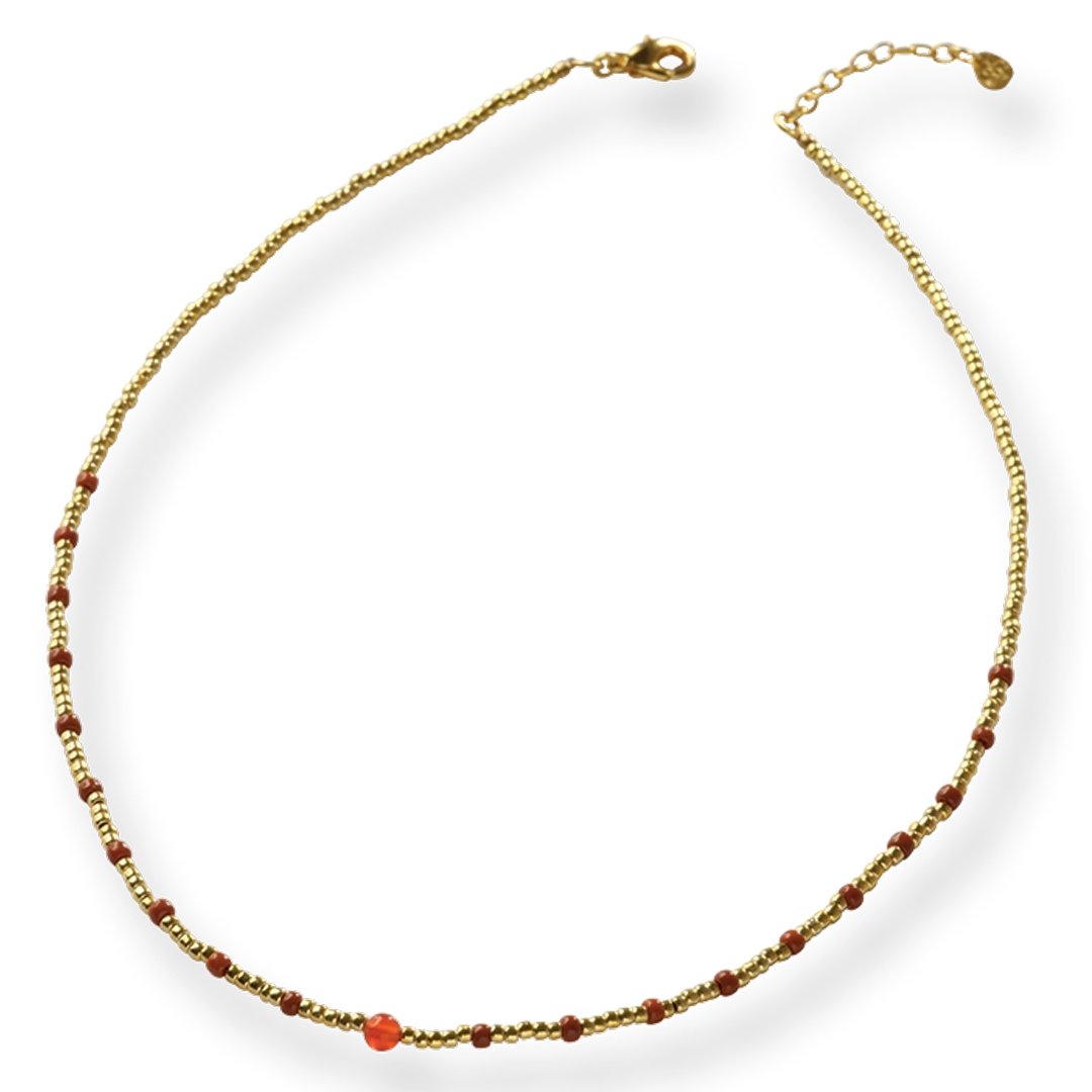 Primary Carnelian Necklace Gold Colored