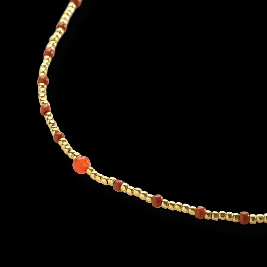 Primary Carnelian Necklace Gold Colored