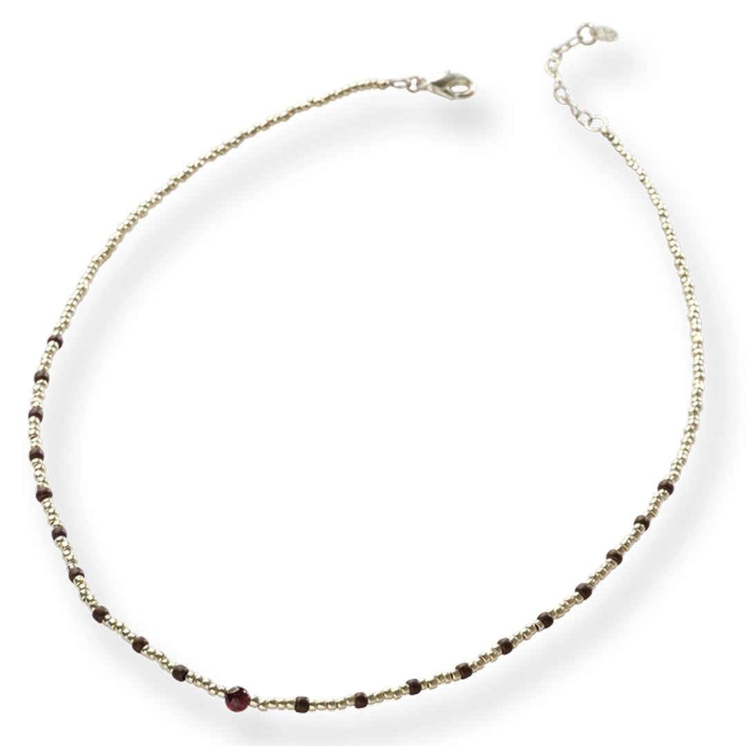 Primary Garnet Necklace Silver Colored