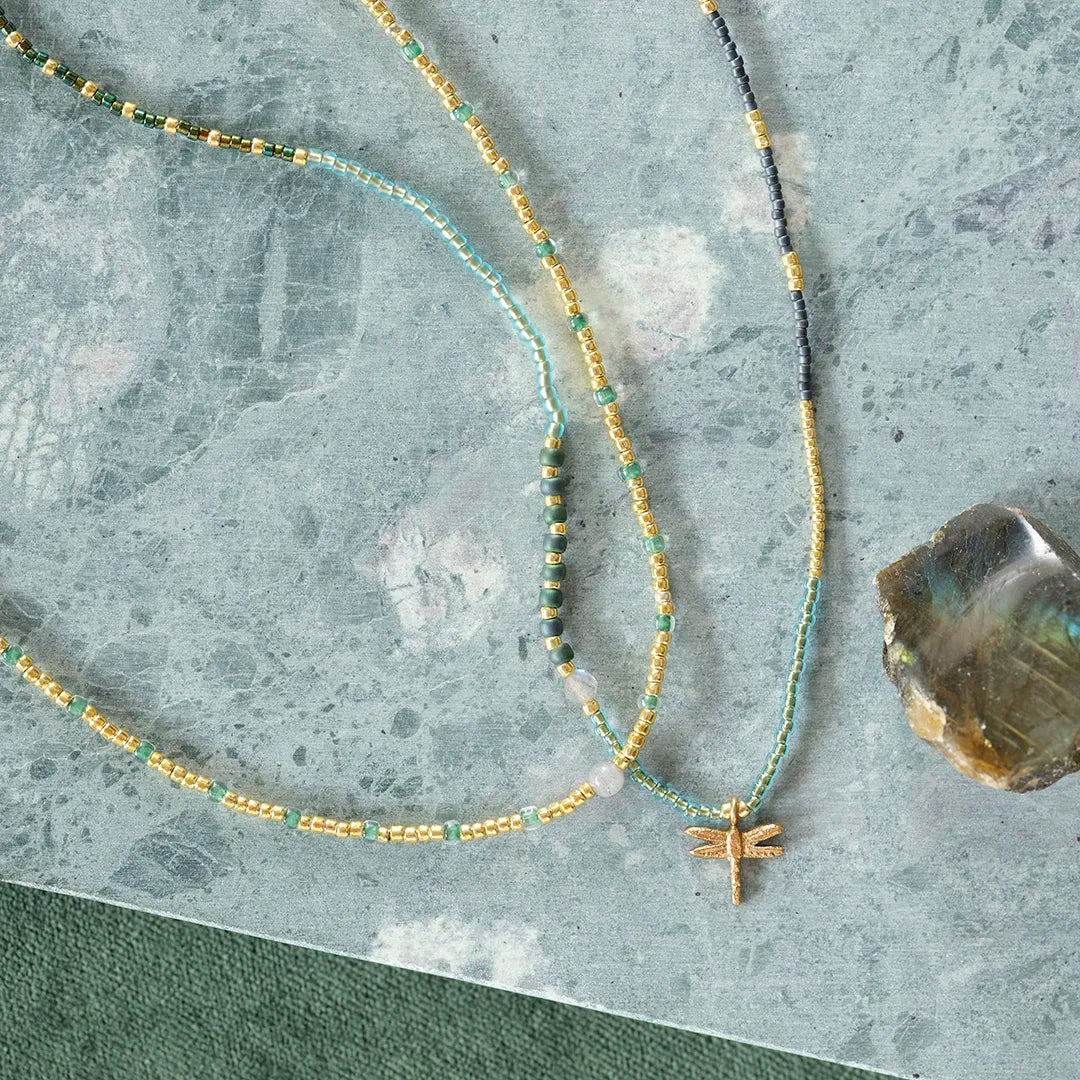 Primary Labradorite Necklace Gold Colored