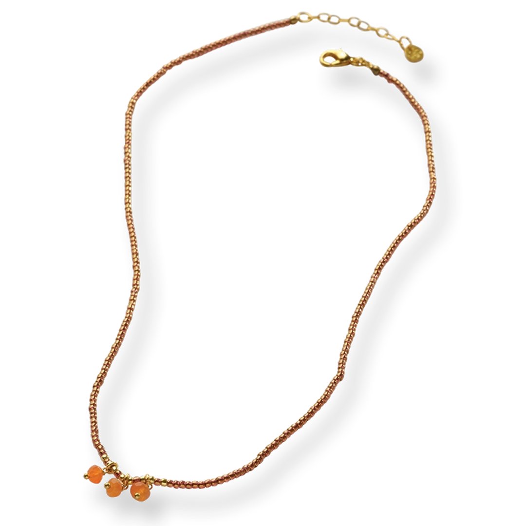 Empathy Carnelian Necklace Gold Colored