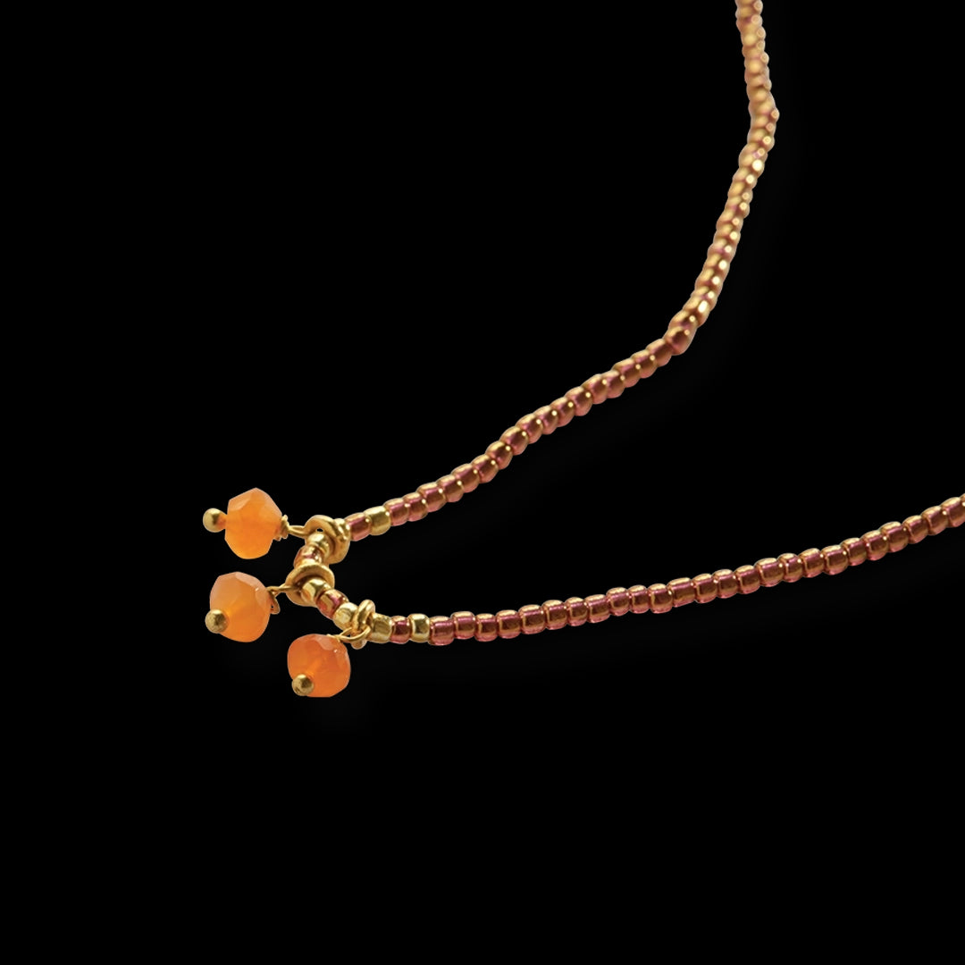 Empathy Carnelian Necklace Gold Colored