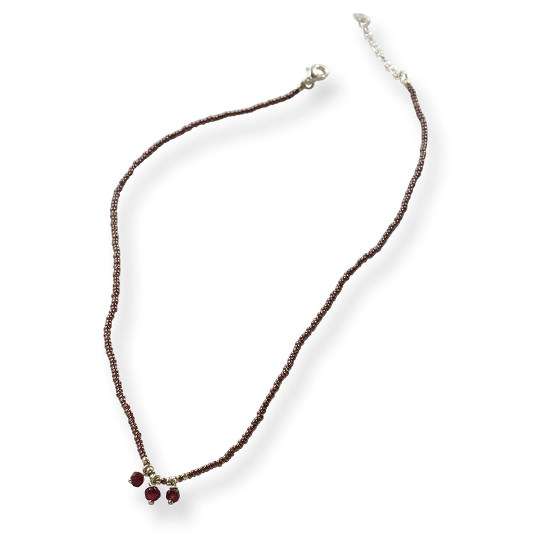 Empathy Garnet Necklace Silver Colored