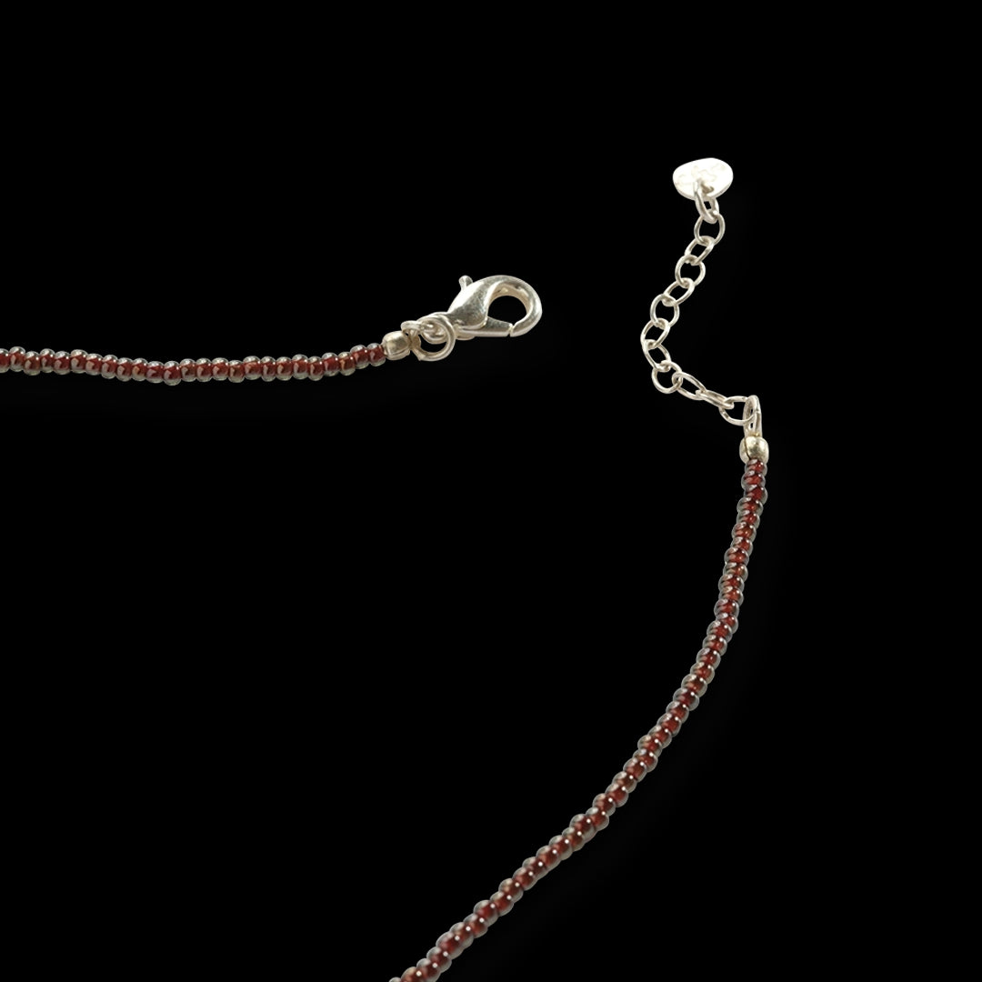 Empathy Garnet Necklace Silver Colored