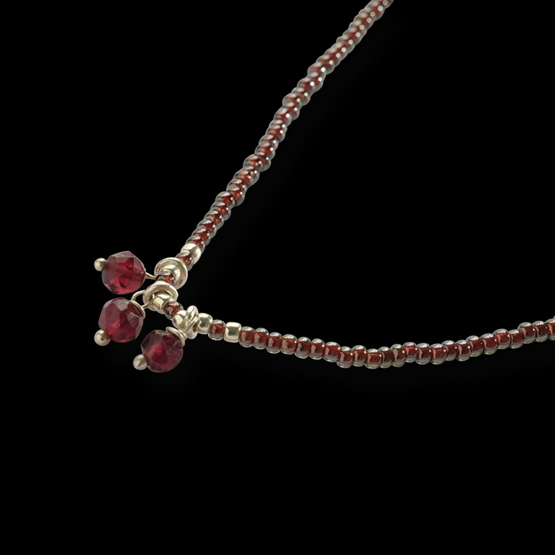 Empathy Garnet Necklace Silver Colored