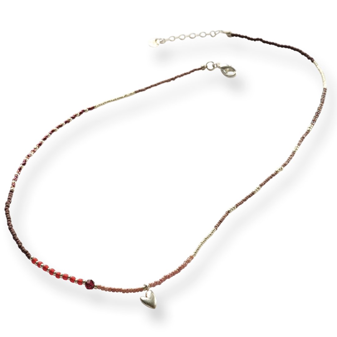 Adventurous Garnet Necklace Silver Colored