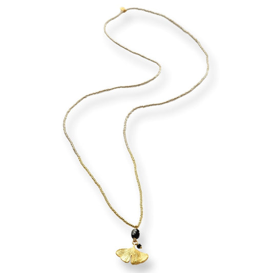 Blessing Black Onyx Necklace Gold Colored