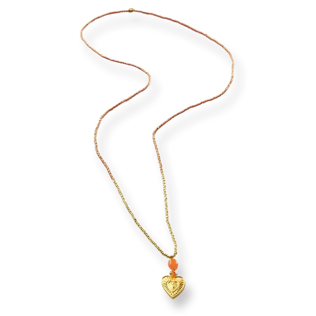 Blessing Carnelian Necklace Gold Colored