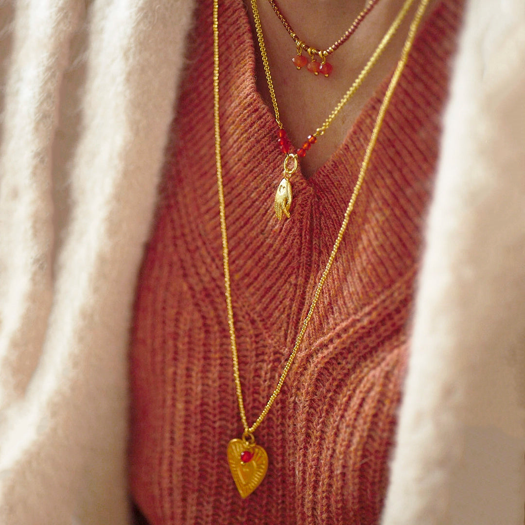 Paradise Carnelian Necklace Gold Colored