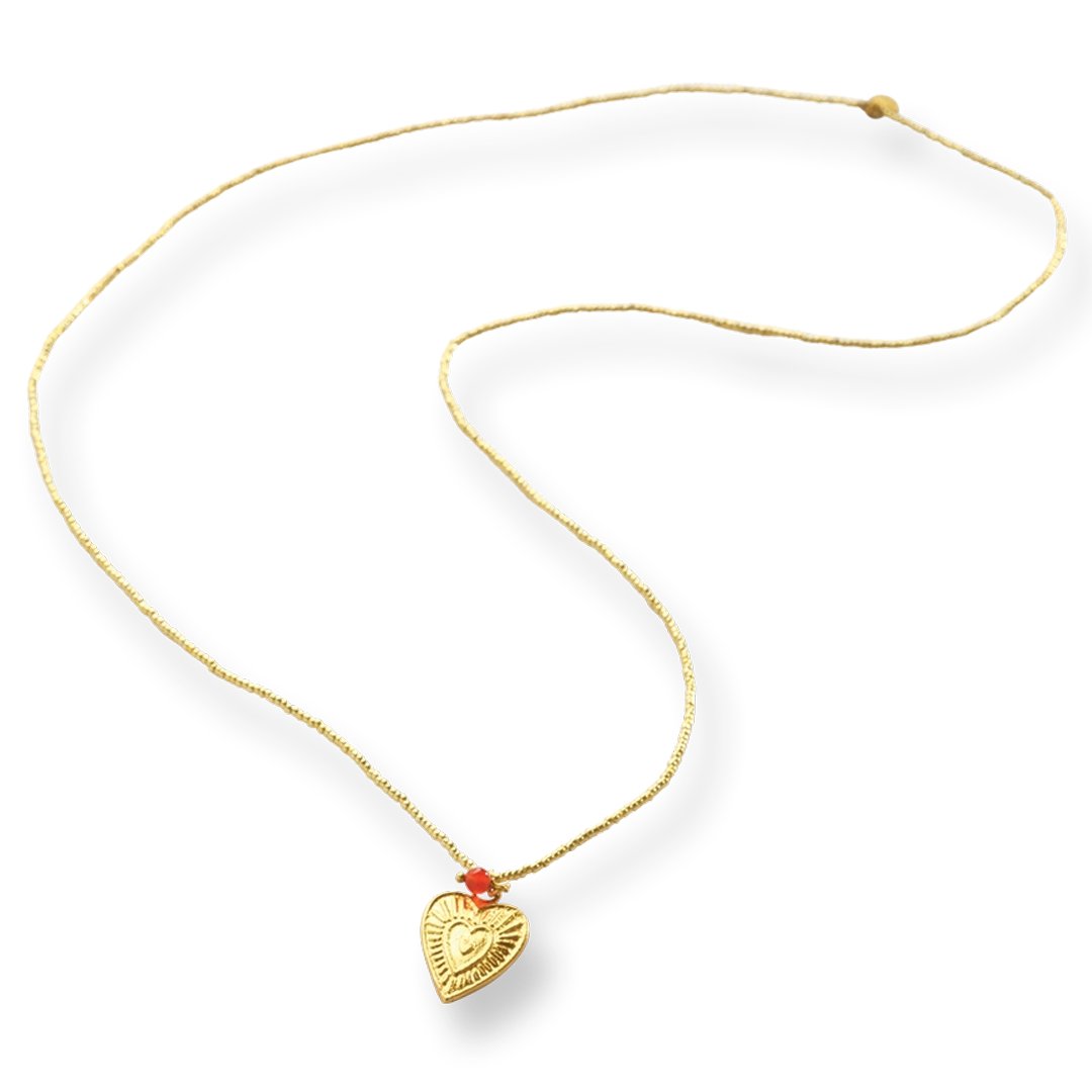 Paradise Carnelian Necklace Gold Colored