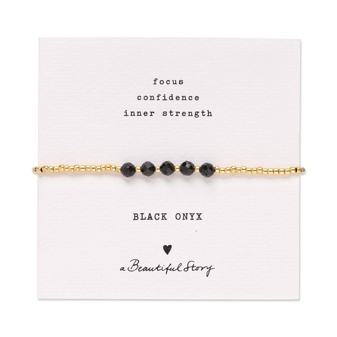 Essential Black Onyx Bracelet Gold Colored